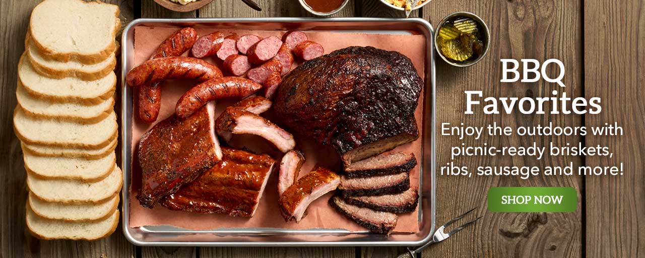 BBQ Favorites - Enjoy the outdoors with picnic-ready briskets, ribs, sausage and more!