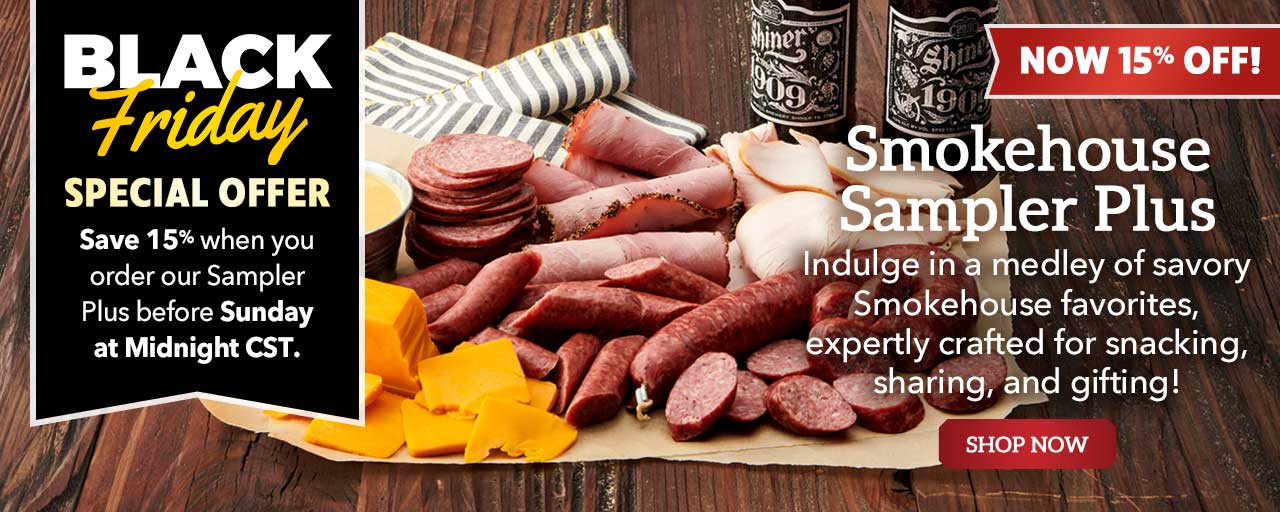 Smokehouse Sampler Plus - Indulge in a medley of savory Smokehouse favorites, expertly crafted for snacking, sharing, and gifting!