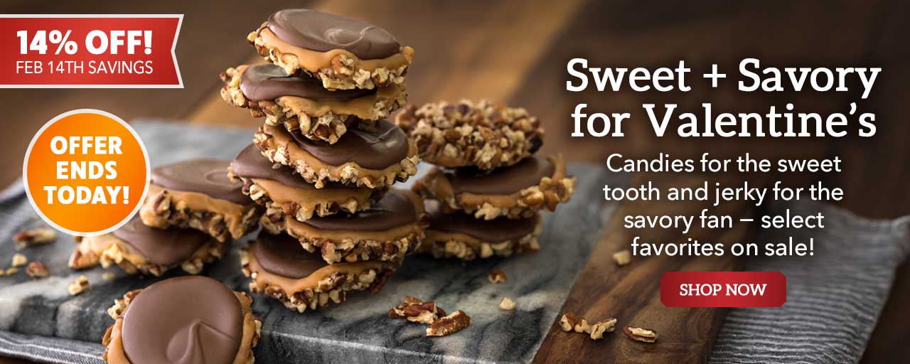 Sweet + Savory for Valentine’s - Candies for the sweet tooth and jerky for the savory fan − select favorites on sale!